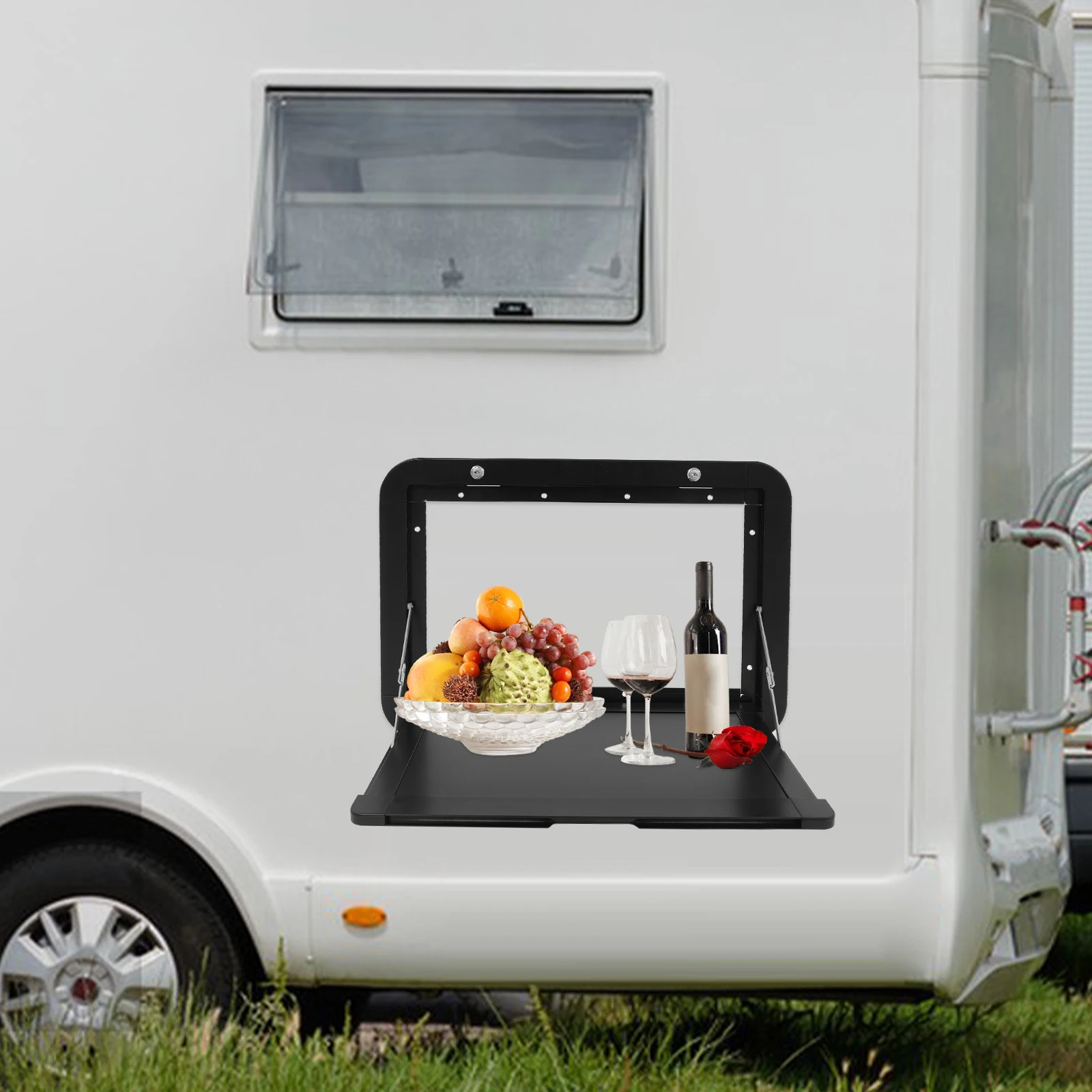 Lockable Rv Picnic Table Wall-mounted Fold-down Picnic Table For Camper Van Foldable RV Picnic ...