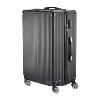 Ensemble de 3 valises avec serrure TSA, valise noire en ABS, valise trolley rigide, ensemble de valises de voyage, 20/24/28 pouces 3