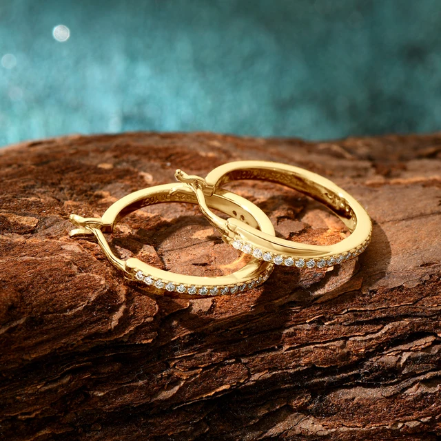 Orecchini A Cerchio Canna Tubolare ø 57 Mm Con Chiusura A Scattino Placcati Oro Bianco In Argento 925 - Foto 7