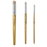 3pcs Goat Hair Dry Brush Set for Miniature Models - Washable, Broad Tip Paint Brushes for Hobbyists and Enthusiasts, Wood Handle 1