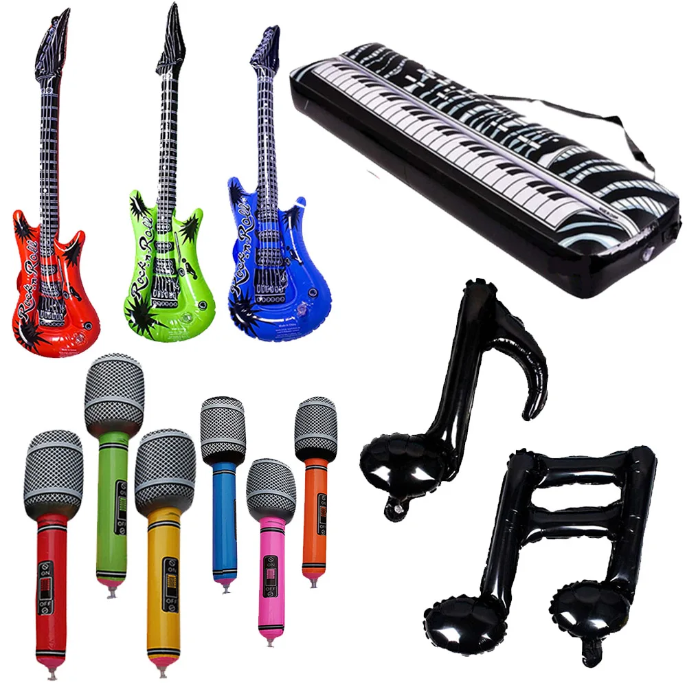 Inflatable Rock Star Party Props: Guitar, Saxophone, Keyboard & Piano Balloons