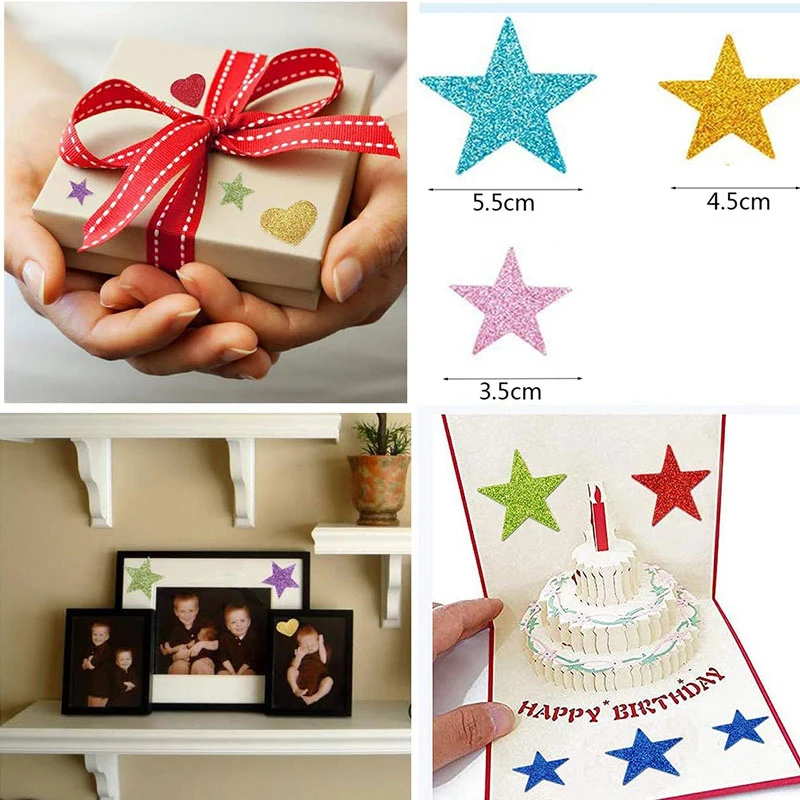 50-250 pezzi adesivi in schiuma glter colorati stelle autoadesive cuori fornure artigianali per bambini biglietti d'auguri decorazione della casa giocattolo 26 50-250 pezzi adesivi in schiuma glter colorati stelle autoadesive cuori fornure artigianali per bambini biglietti d'auguri decorazione della casa giocattolo 26