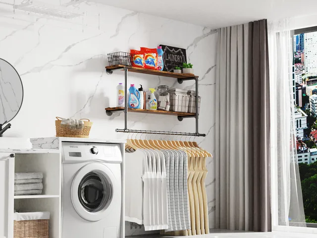 Clothes Rod Laundry Room Hanging Rail Laundry Room Tube Hanging Rail Diy  Clothes Water Pipe Clothes Rack