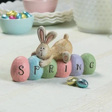 

Easter Spring Bunny Tabletop Ornament Cute Craft Rabbit Figures Home Decor Festive Supplies Christmas Decoration Valentines Day