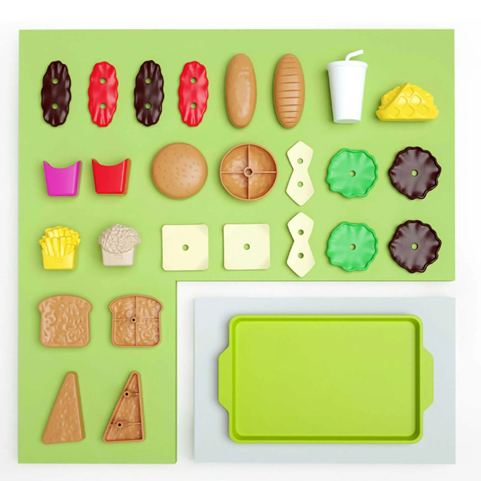 Play Food Toys Set Play House Kitchen Sandwich Fries Burger Children's Simulations Homa House Simulators Toy Kids DIY Fast Food 2