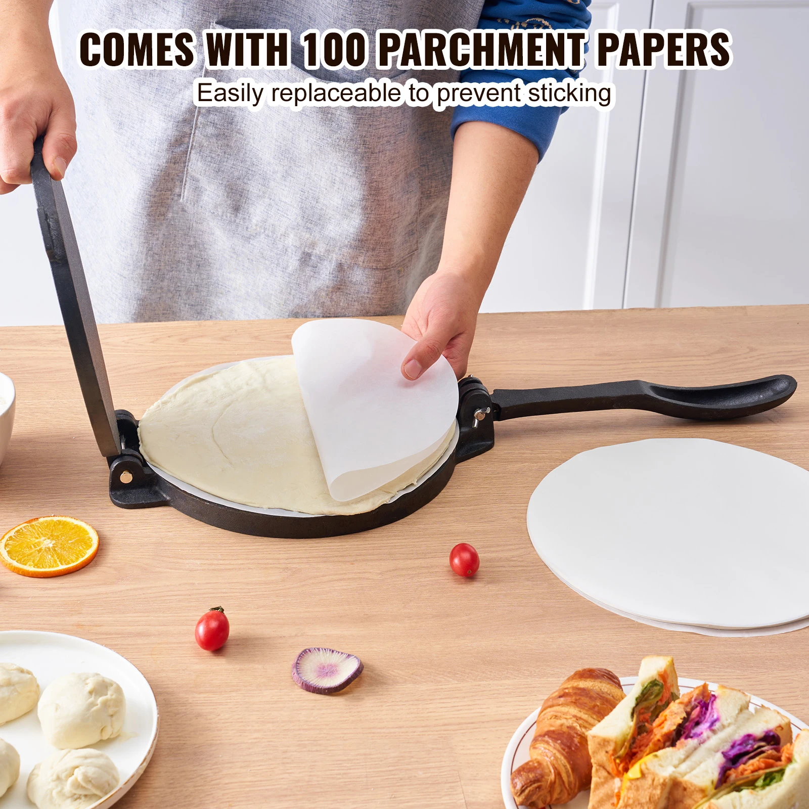 SucceBuy Tortilla PressCast Iron Heavy Duty Tortilladora Press Dough Maker for Flour Tortilla 5