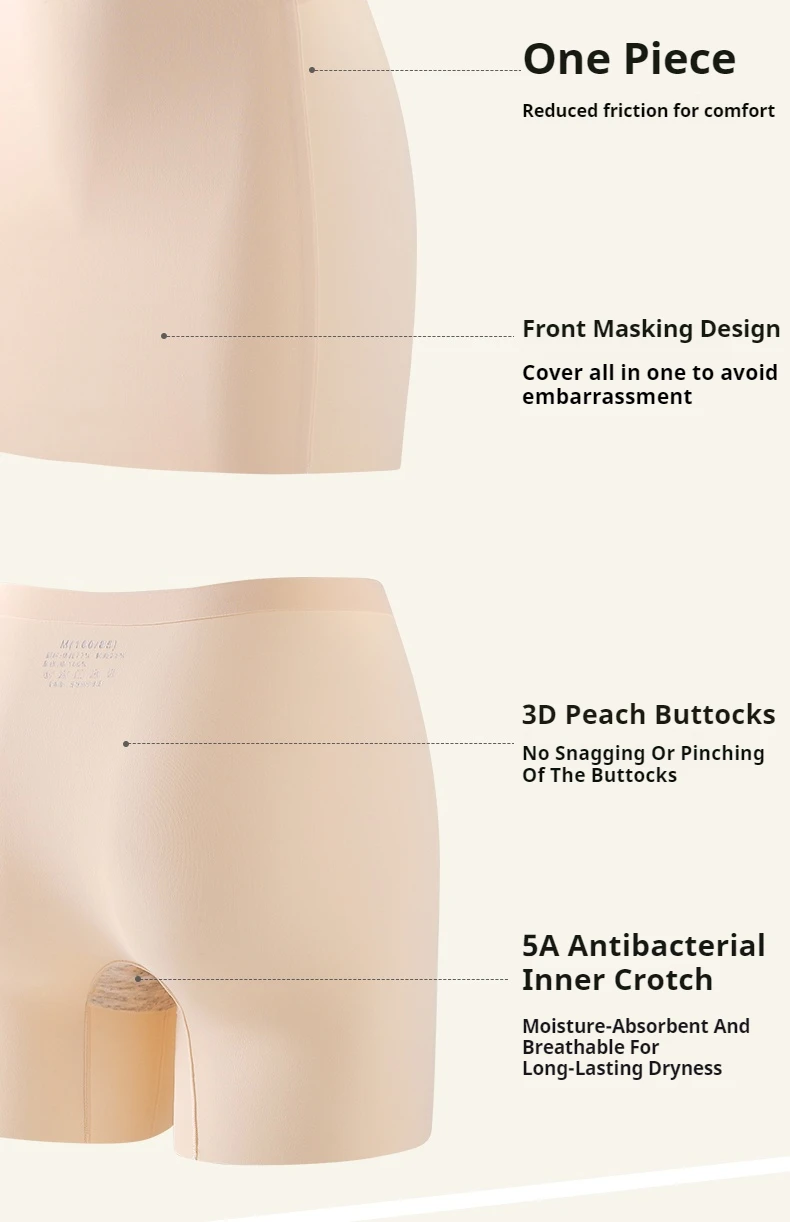 Flarixa Women Ice Silk Safety Shorts Panties Double Layer Underwear Soft Under the Skirts Dress Panty Seamless Summer Boyshorts