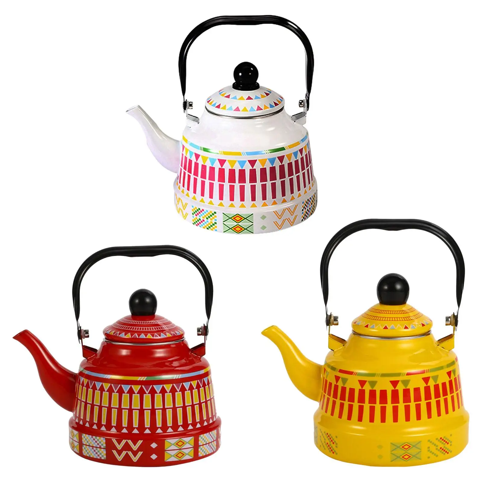 2.5L Enameled Teakettle with Handle Steel Teapot Colorful Tea Kettle Large 80oz for Stovetop Hot