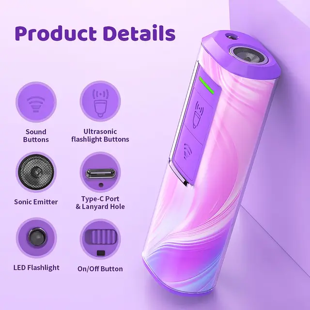 S25f0b08320be48c49c713b1e57202920S.jpg 2025 Dog Ultrasonic Repeller Release Pet Training Rechargeable Anti Dog Bark Bite PortableDevice LED Flashlight Dog Repellent