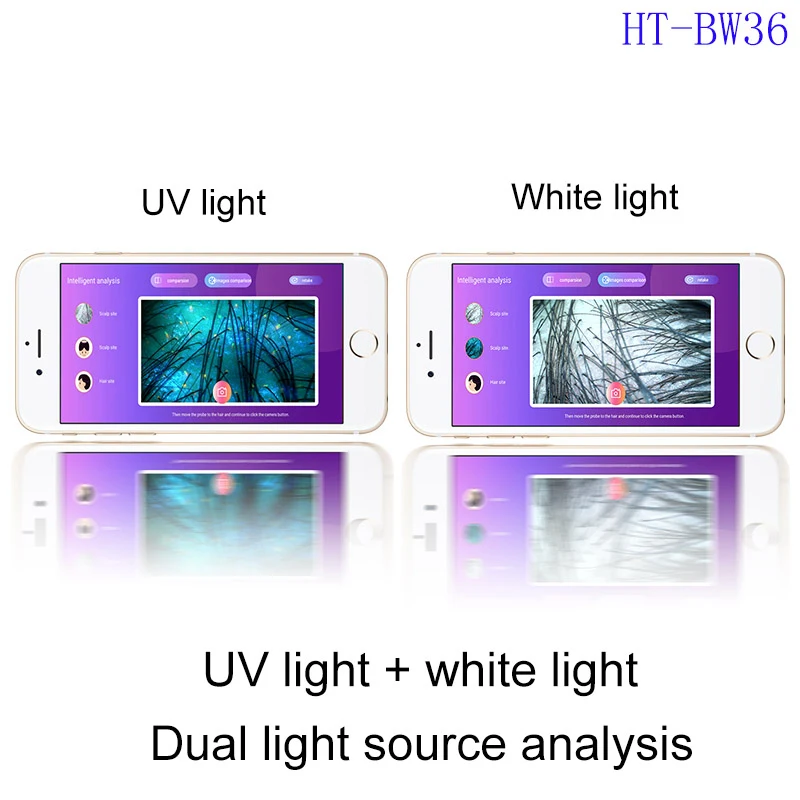 50-200X hair follicle detector instrument AI smart wireless digital microscope wifi scalp and skin management analyzer