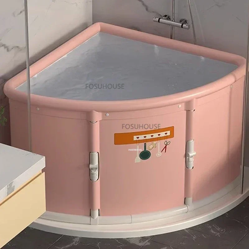 Creative Corner Folding Bathtub For Adult Bathroom Products Portable Bathtub Sit Bath Steaming Bath Tub Household Bucket