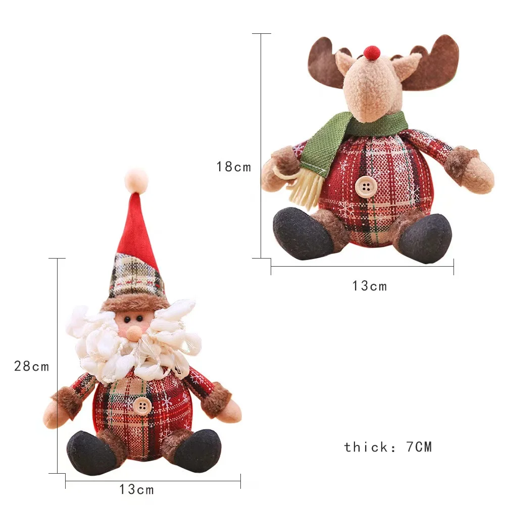 Christmas Decorations New Big Santa Claus Snowman Elk Doll Children Xmas Gift Christmas Tree Decorations Home Wedding Party Supplies Plush Ornaments