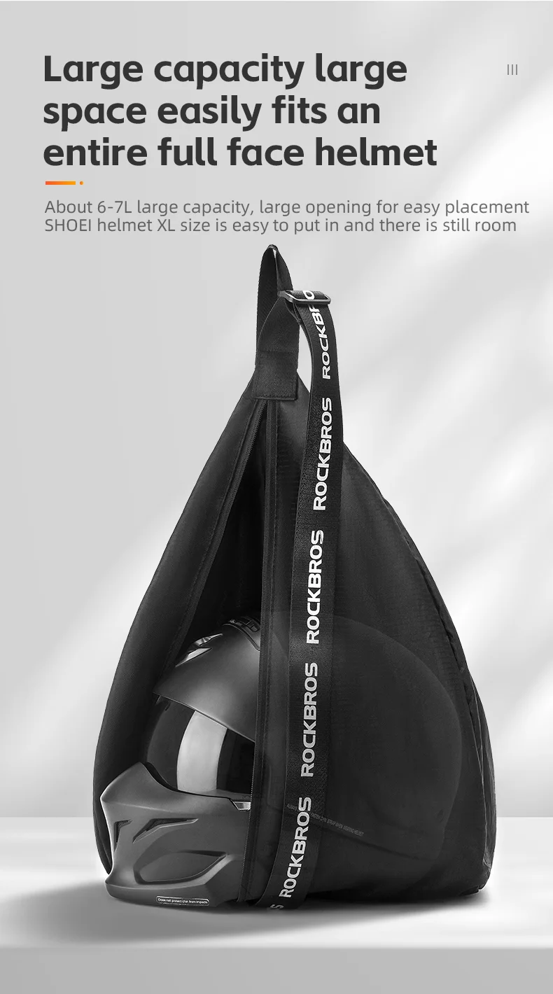 Rockbros Fahrrad helm Rucksack große Kapazität Motorrad Tasche Zubehör reflektierende weibliche männliche Motorrad fahrer Helm Tasche – Detail 7