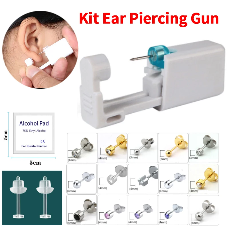 Safety Disposable Sterile Nose Rings Ear Piercing Kit Piercing Gun Piercer  Tool