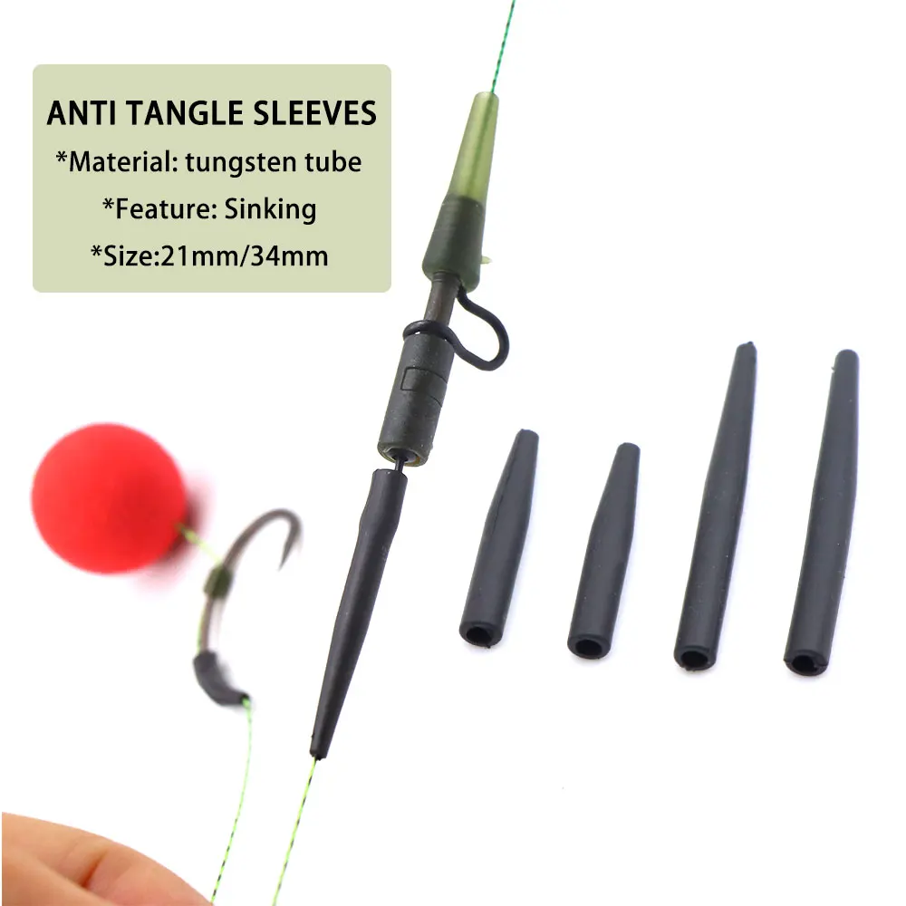 10 stücke Wolfram Angeln Anti Verwicklung Ärmeln Haar Rig Blei Gewicht Sinkende Karpfen Zubehör Methode Feeder Ring Wirbel Fisch Tackle – Detail 1
