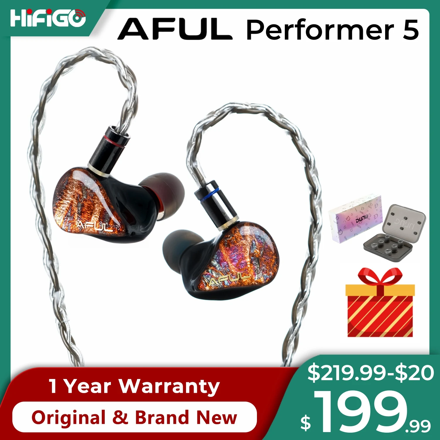 Фото Наушники-вкладыши HiFiGO AFUL artist 5/Performance Er5 1DD + 4BA, наушники-вкладыши, лучший проводной Гибридный Драйвер, наушники HiFi Stage Studio IEMs №1