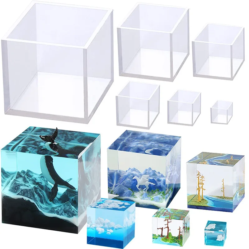 Cuboid Cube Resin Mold Crystal Epoxy Silicone Mold DIY Jewelry