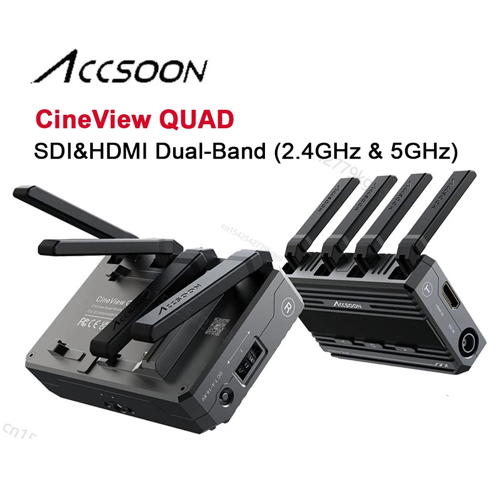 

ACCSOON CineView QUAD Wireless Video Transmission SDI HDMI-compatible Dual Band Zero Latency Transmitter Receiver System 500ft
