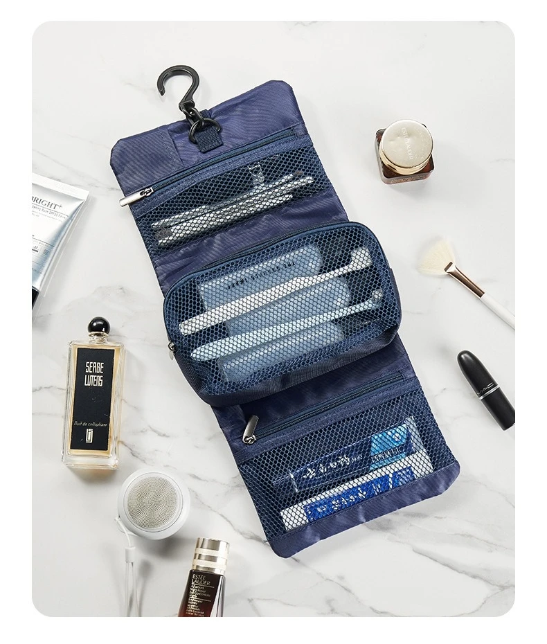 Japanese Style Snap Folding Toiletry Bag Hook Business Trip Toiletries Storage Bag High Quality Cosmetic Bag