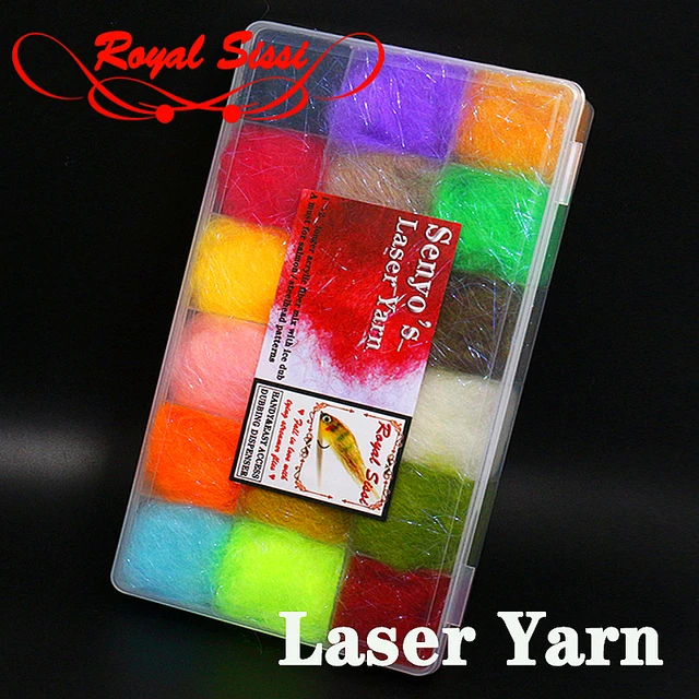 Royal Sissi 18colors wholeset Senyo's laser yarn dubbing dispenser fly  tying hair fiber yarn for knitting streamer pattern flies - AliExpress