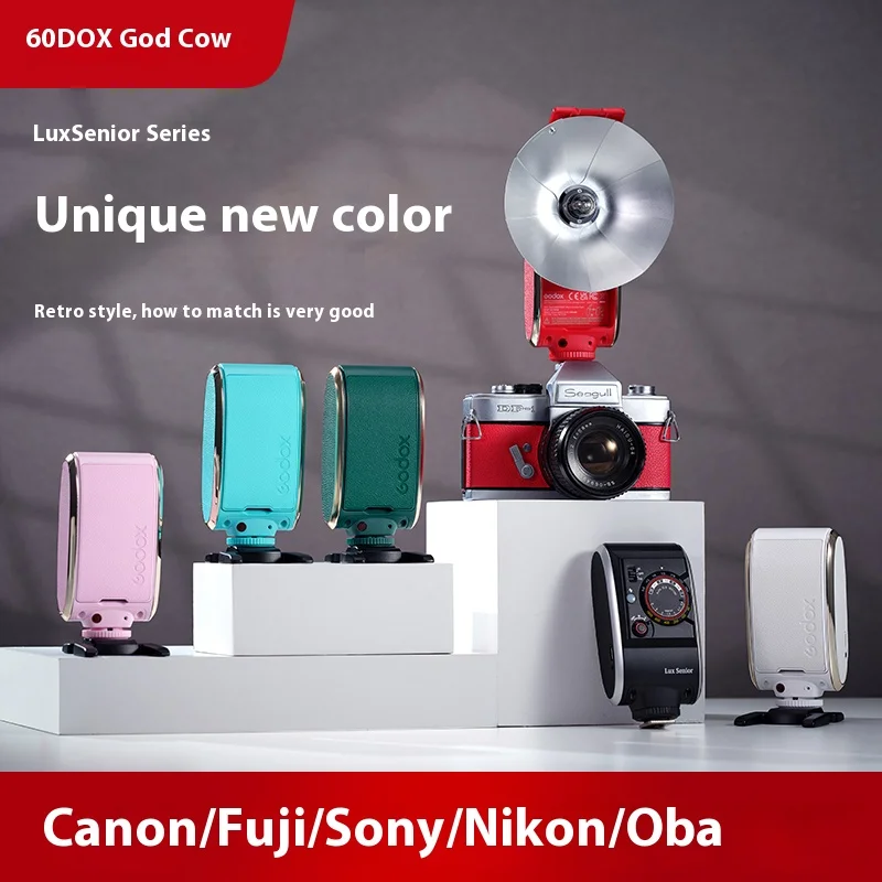 Godox GN14 Lux Senior Retro Camera Flash Light 7 Levels Speedlite Universal for Canon Sony Nikon Fuji Olympus Photography Camera