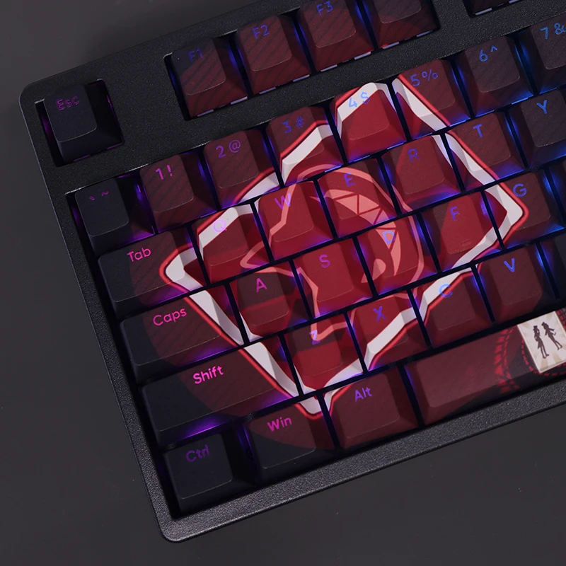 Lyney Genshin Impact Switch Cross Key Cover Presente Teclado Mecânico Pbt Dye Sublimação Light Transmitindo Cereja - Imagem 3