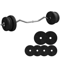 SPORTNOW 25kg Barbell Weights Set, Adjustable Gym Weights up to 80kg with 4ft Curl Bar and Non-slip Handle for Home Gym