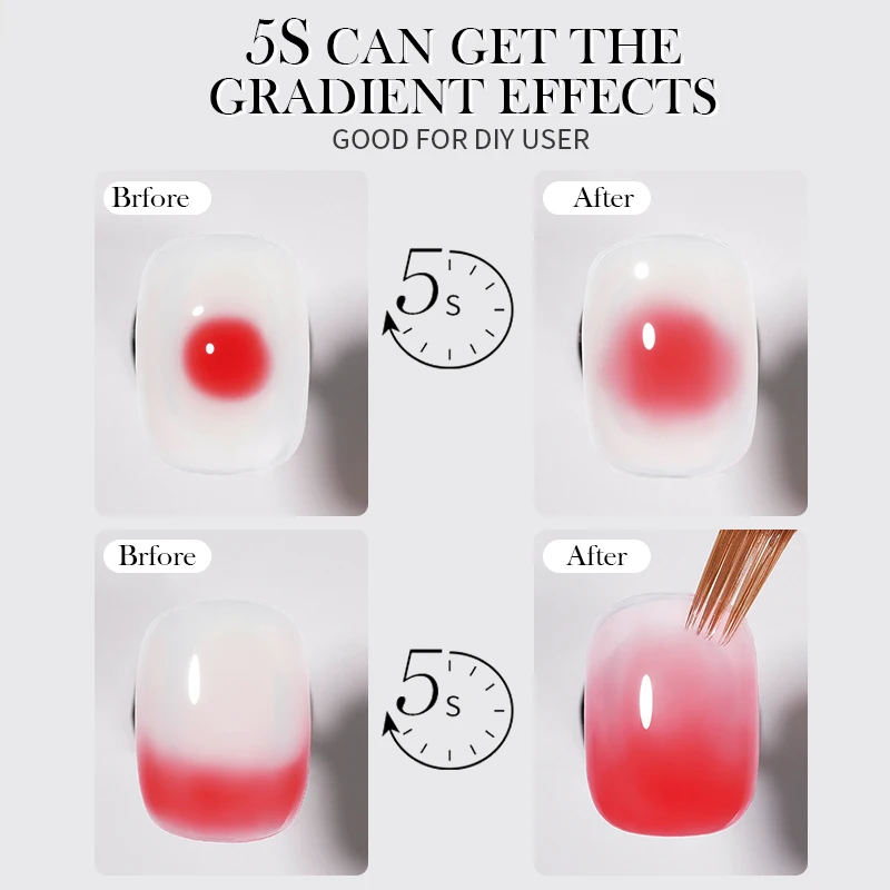 BORN PRETTY 10ml Clear Bloom Gel Polish UV LED Soak Off Nail Art Polish for Spreading Effect Marble Nail Polish Gel Painting 5