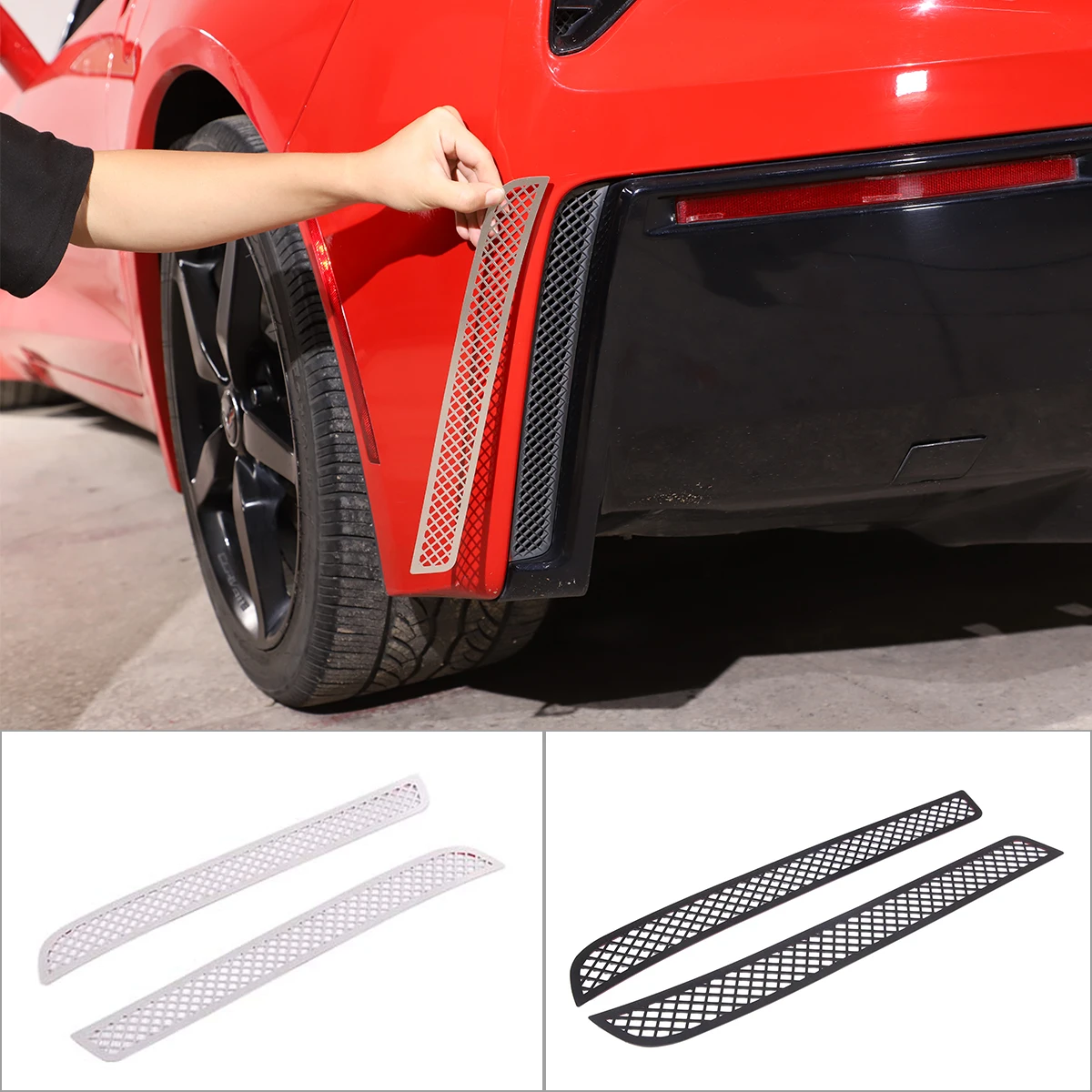 

For Chevrolet Corvette C7 2014-2019 Stainless Steel Rear Bumper Side Air Outlet Trim Cover Decorative Sticker Car Accessories