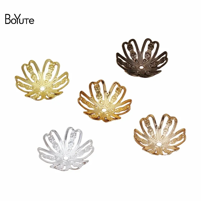 

BoYuTe (200 Pieces/Lot) 14MM Filigree Metal Brass Flower Bead Caps Diy Jewelry Materials