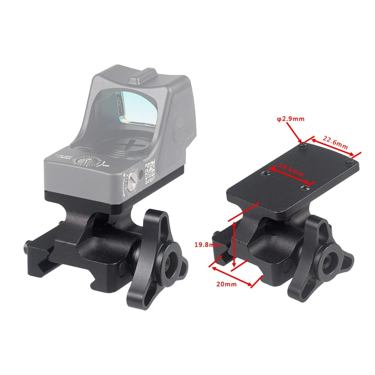 Tactical Red Dot Sight Riser Mount Bracket