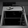 Home Nano Black Kitchen Sinks Double-slot Large Basin Stainless Steel Handmade Sink Home Kitchen Dishwashing Sink Accessories 4