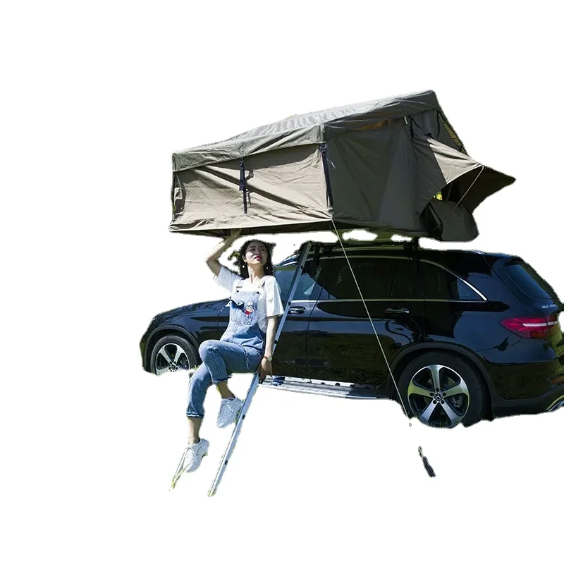 

Camping Clam Shell Automatic Canvas Aluminum Car Roof Top Tent