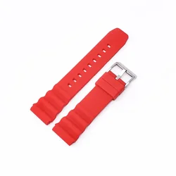 Soft Silicone Strap for Sport Diving Waterproof Watch Band - 20mm/22mm (Red S)