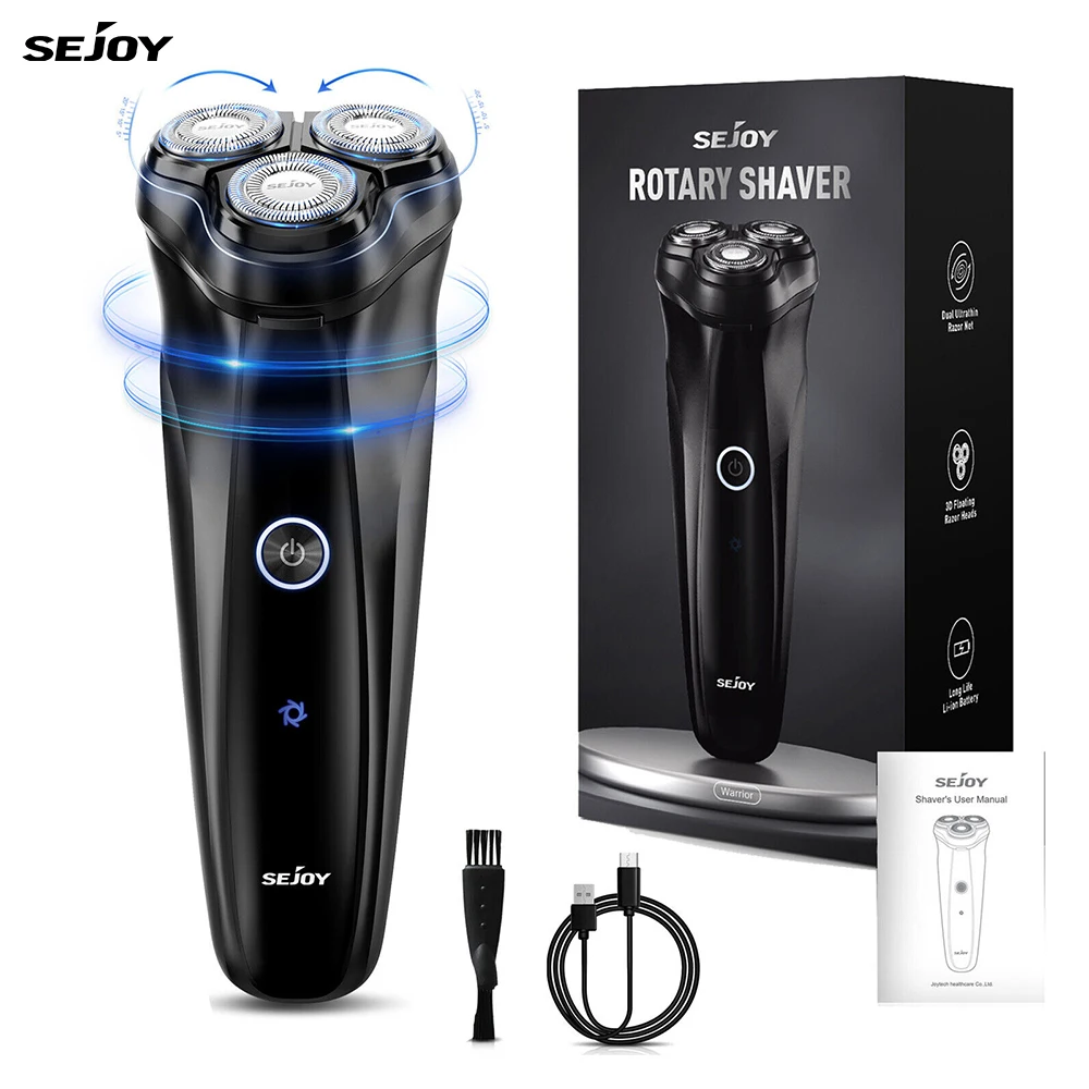 Sejoy Electric Shaver For Men 3d Rotary Shaver Razor Ipx7 Waterproof Rechargeable Men's Electric With Pop-Up Trimmer electric shaver electric razor rotary shaver
