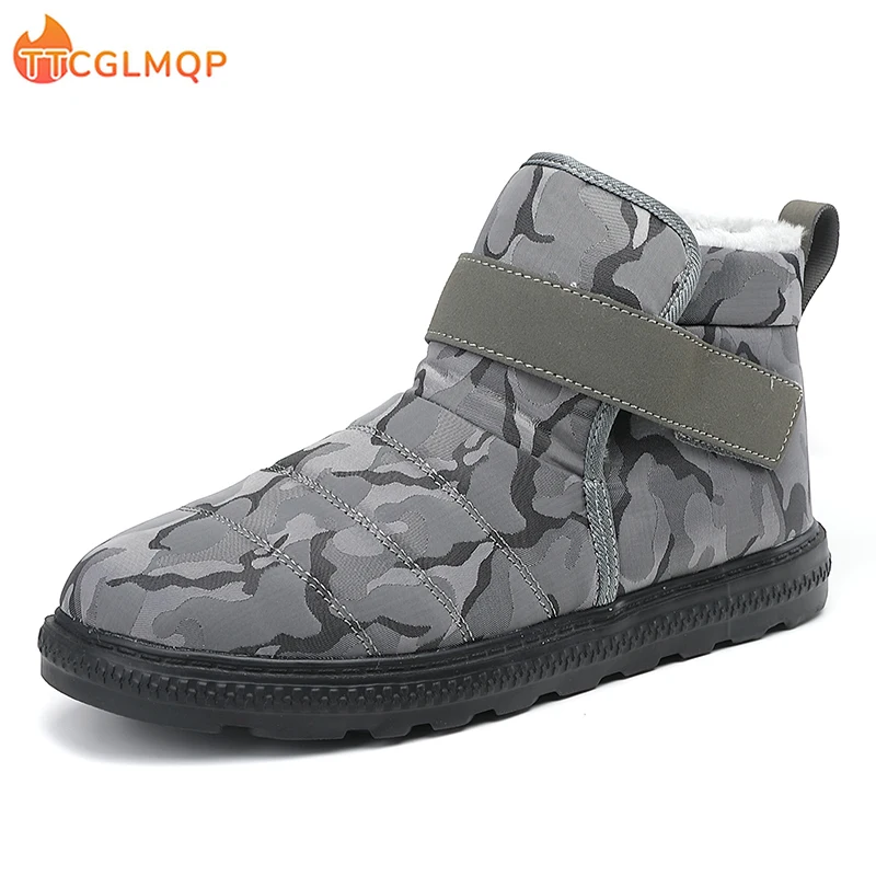 

New Winter Booties Men Snow BareFoot Casual Shoes Outdoor Work Shoes Ladies Warm Fur Men Ankle Shoes Male Snow Boots Big Size
