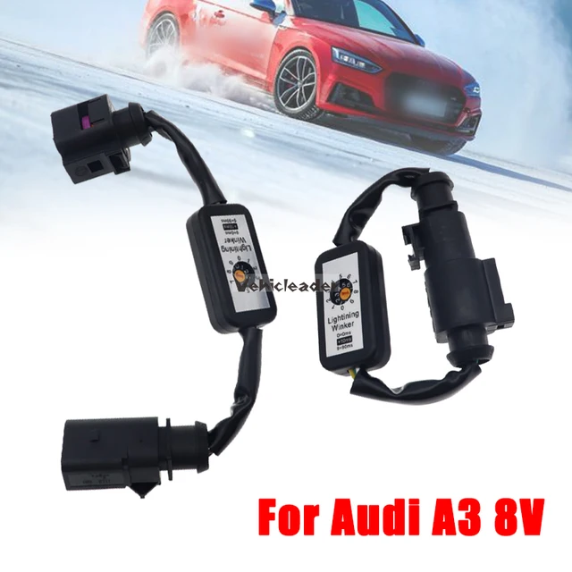 2Pcs Dynamic LED Taillight Add-On Module Cable Wire Harness Turn Signal Indicator Left & Right Black Tail Light For Audi A3 8V 1
