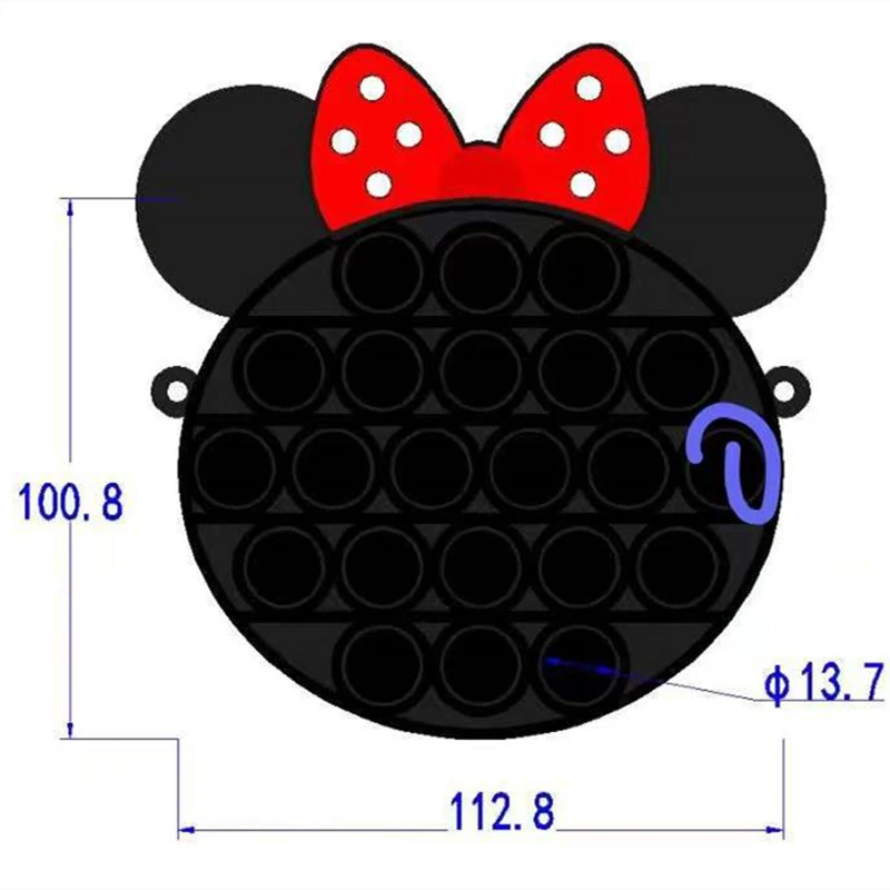 atomic nee dohs Disney Antistress Toys Pop Bag Push Bubble Toy Rainbow Coin Purse Wallet Lady Bag Silica Simple Dimple Crossbody for Kids Gift mesh stress ball