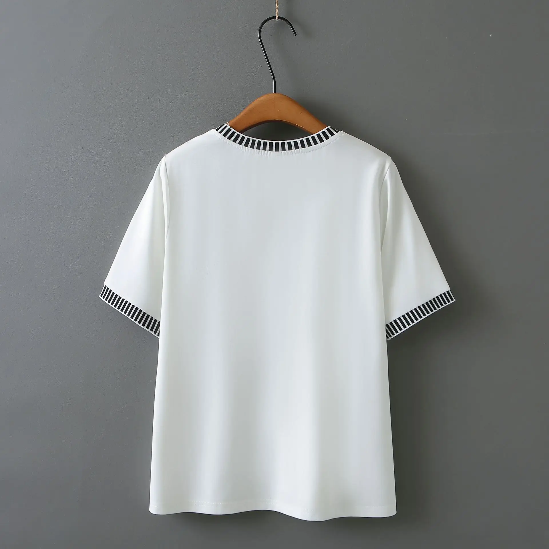 100kg Summer New Top Casual Striped Thread short-sleeved Tees Plus Size Women's T-shirt 2016