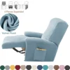 1 Seater Stretch Velvet Recliner Sofa Cover  Armchair Covers Elastic Single Sofa Slipcovers for Living Room Solid Color 1