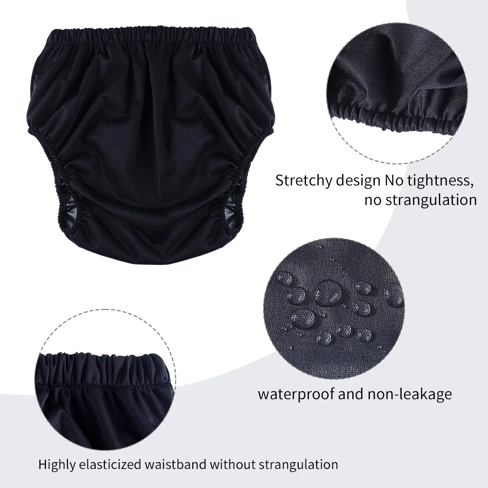 Soft TPU Adult Diaper Cover High Waist Solid Color Incontinence Briefs Teens & Adults Washable Reusable Diaper Co 2pcs