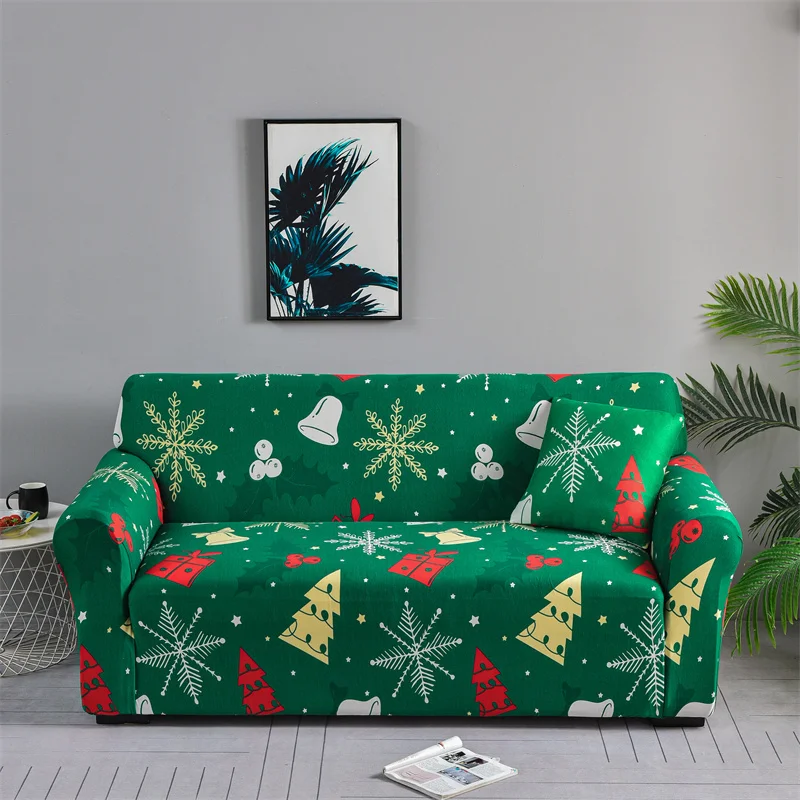 thumbnail image 1 of Funda de sofá elástica navideña para sala de estar, cubierta de sofá de LICRA con todo incluido, fundas seccionales para muebles, 1/2/3/4 asientos, 1 unidad, 1 of 5