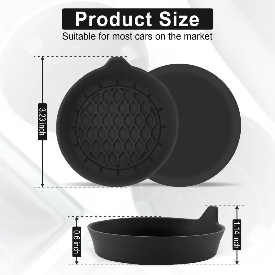 Bittwee 2 sottobicchieri per auto, in silicone, con inserto per