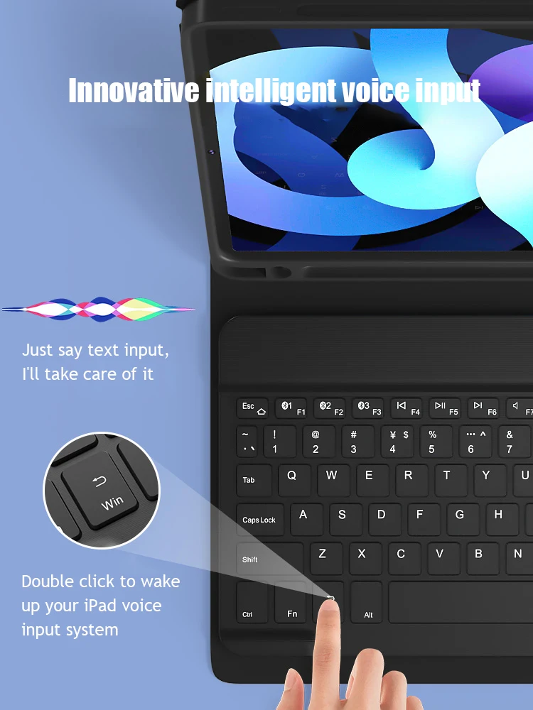 Premium Touchpad Keyboard Case with Wireless Mouse and Tablet Cover