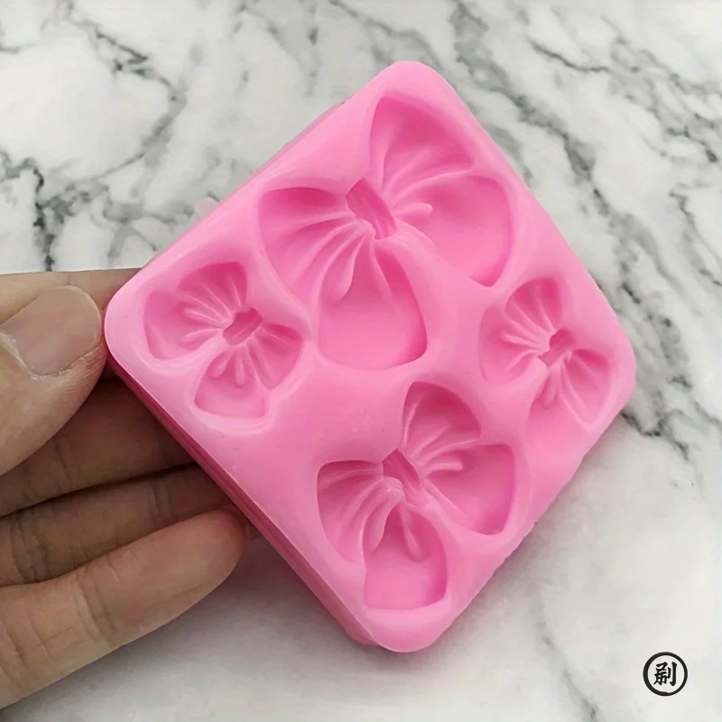 Silicone Bowknot Flower Mold 1pc Flexible and Reusable for Chocolate, Fondant, Cake and Cupcake Decorating silicone mold
