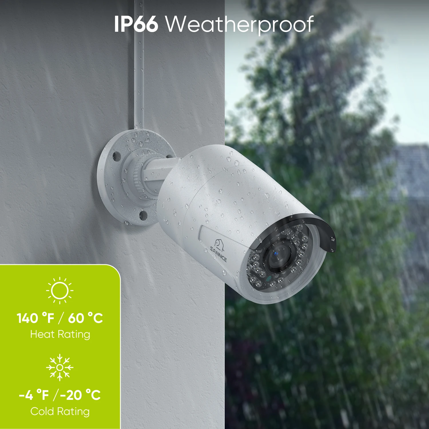 IP66 waterproof and dustproof security camera