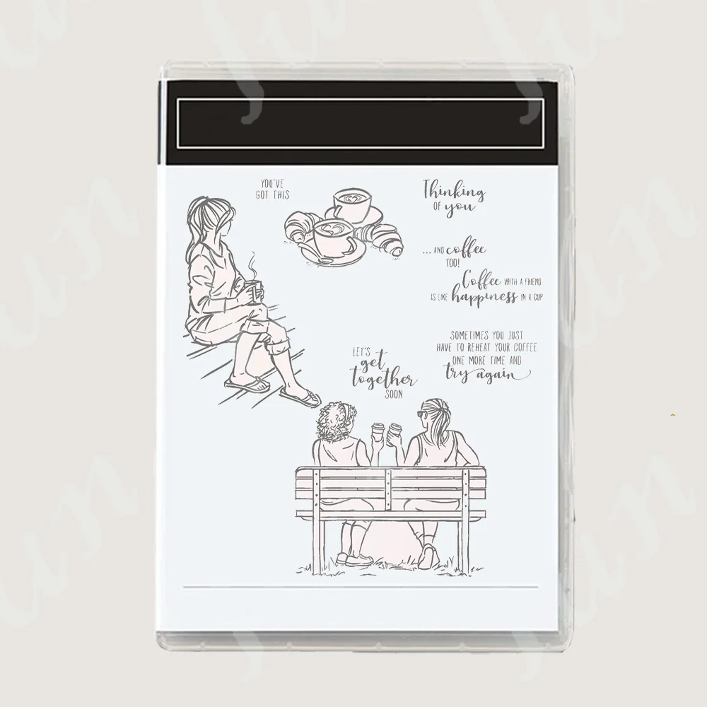 

Coffee Clear Silicone Stamps Friendship Greeting Card Scrapbook Metal Cutting Dies Mold Paper Diary Decoration Handmade For 202