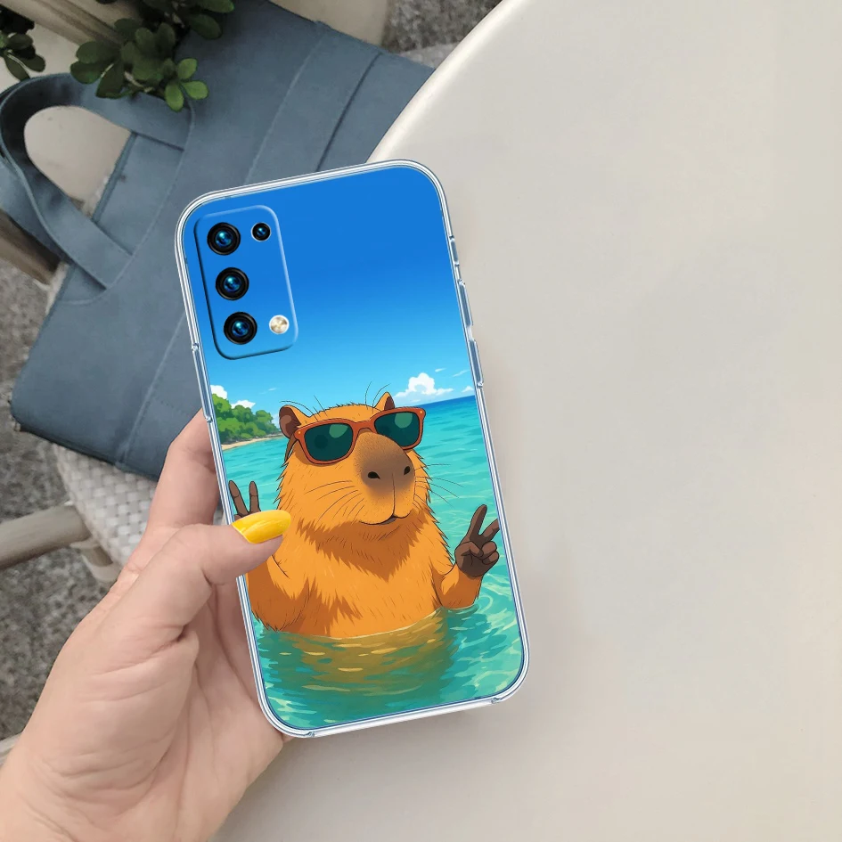 Cartoon Capybara Soft Shell Transparent Phone Case