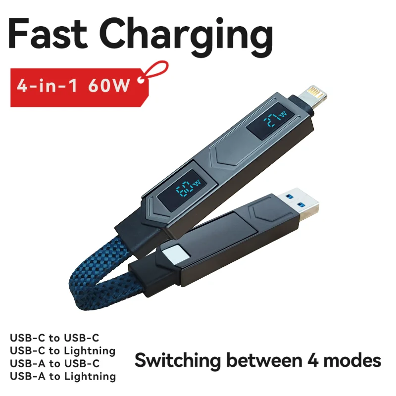 USB-C to Type-C PD 60W 디지털 디스플레이 데이터 케이블 USB-..