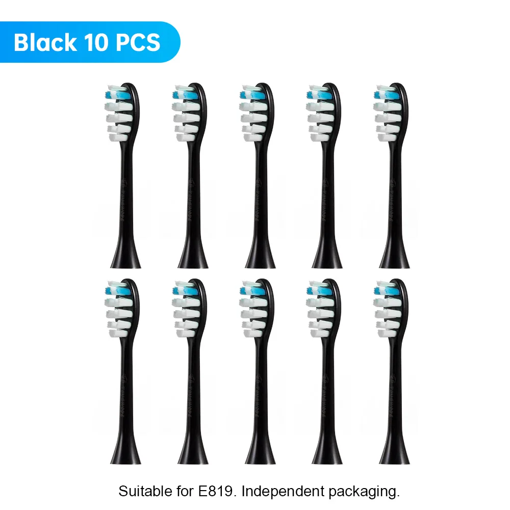 10 Pcs Replacement Brush Heads For E819 E810 EC810 Ultrasonic Electric Toothbrush Soft Bristle Nozzles with Sealed Package 3